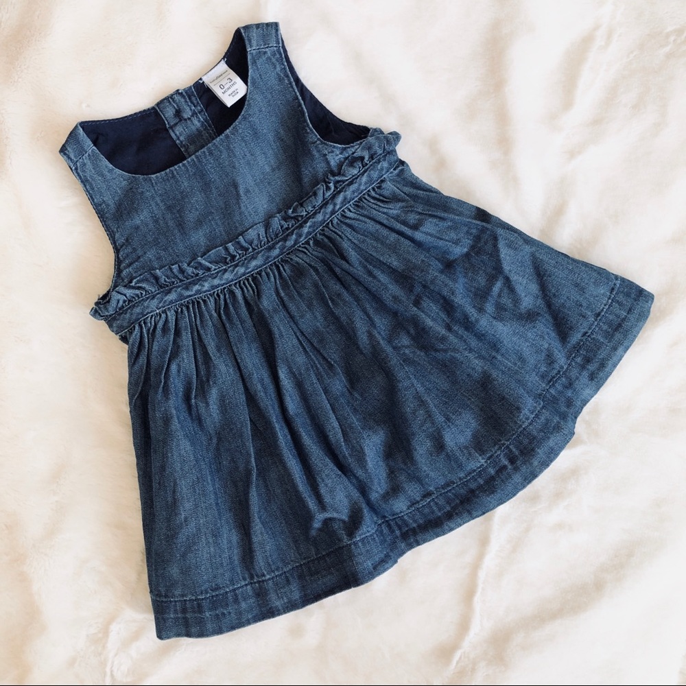 Baby Gap Denim Chambray Sleeveless Dress 🎀